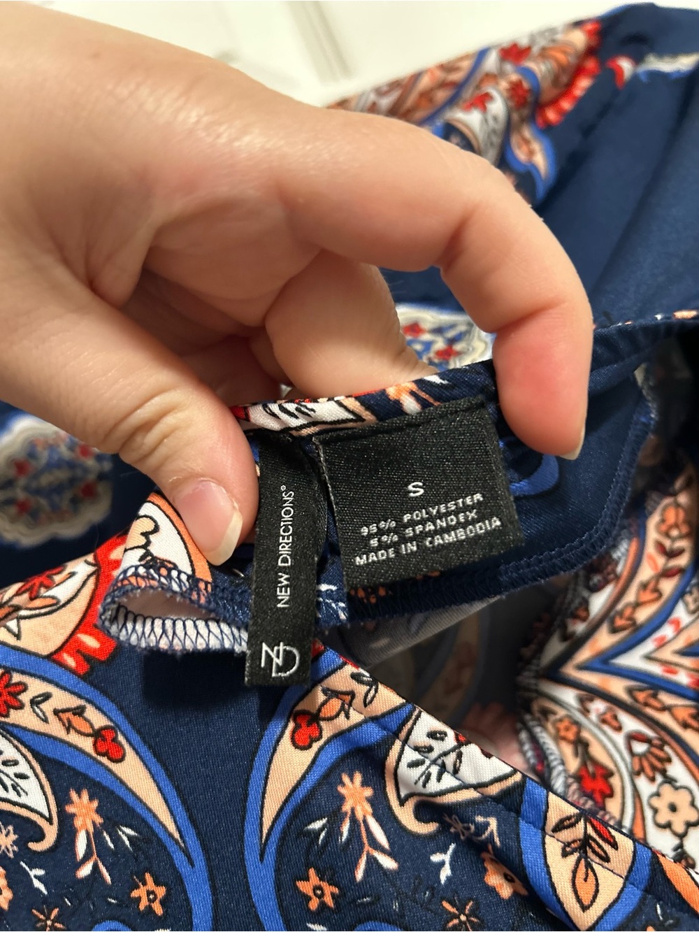 new directions Navy Paisley knee length Dress - Picture 6 of 6